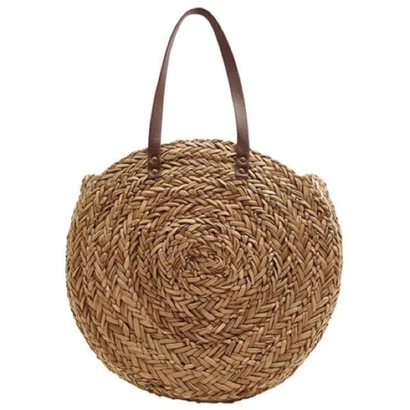 Joules Modena natural raffia round summer bag shoulder bag - Picture 1 of 12